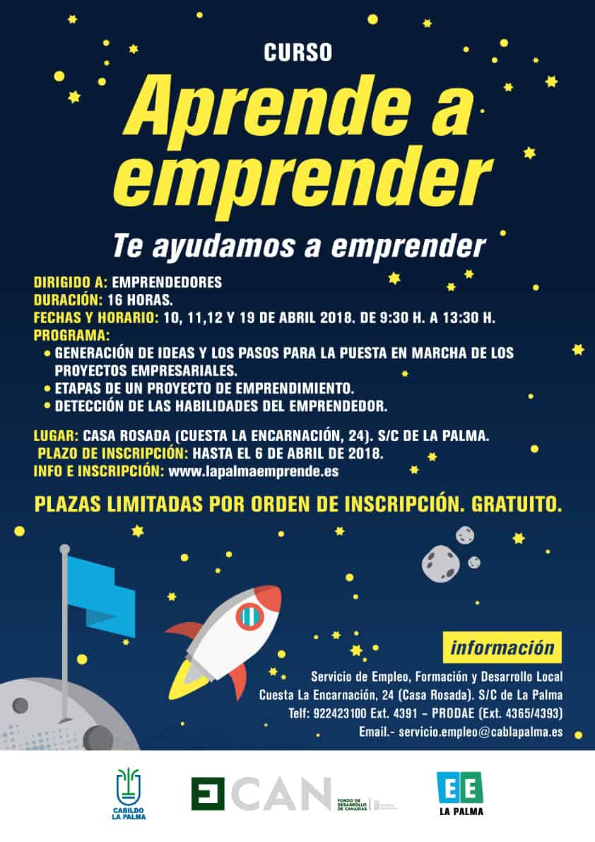 Curso Aprende a Emprender, La Palma Emprende 2018
